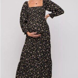 Pinkblush Black Floral Maxi Dress